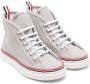 Thom Browne Kids lace-up fastening high-top sneakers Grey - Thumbnail 1