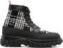 Thom Browne lace-up tweed ankle boots Black - Thumbnail 1