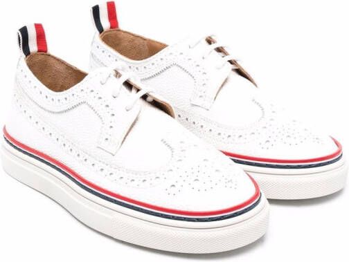 Thom Browne Kids Longwing leather sneakers White