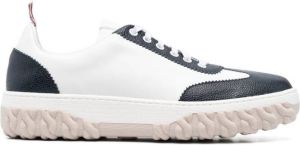 Thom Browne low top leather sneakers White
