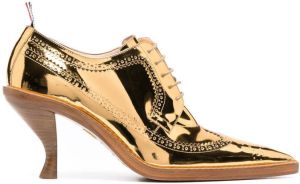 Thom Browne metallic longwing brogues with sculpted heel Gold