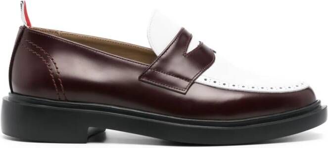 Thom Browne panelled leather loafers White