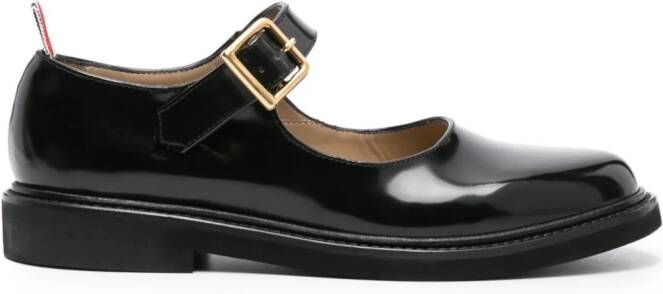 Thom Browne patent-leather ballerina shoes Black