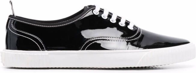 Thom Browne patent leather low-top sneakers Black