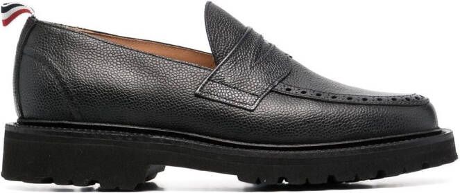 Thom Browne pebbled penny loafers Black