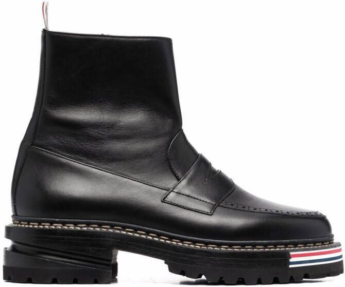 Thom Browne penny loafer ankle-length boots Black