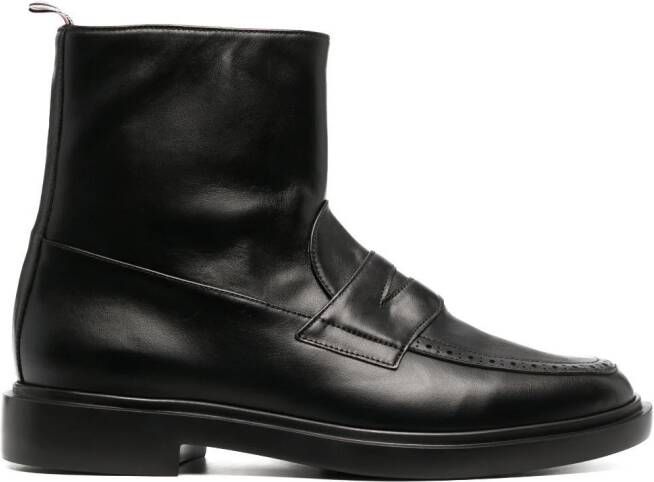 Thom Browne penny slot-detail ankle boots Black