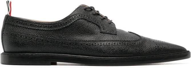 Thom Browne pointed -toe leather brogues Black