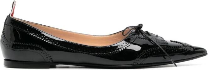 Thom Browne pointed-toe leather loafers Black