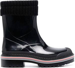 Thom Browne ribbed-cuff ankle boots Black