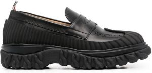 Thom Browne ridged penny loafers Black