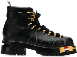 Thom Browne RWB-detail Vitello hiking boots Black