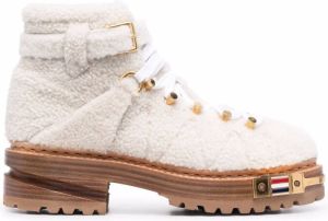 Thom Browne shearling ankle boots White