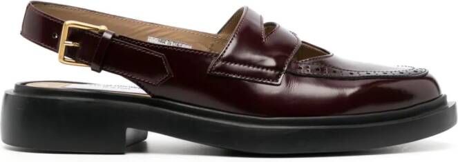 Thom Browne slingback-strap leather loafers Red