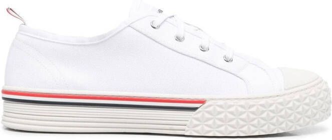 Thom Browne stripe-trim lace-up sneakers White
