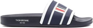 Thom Browne striped flatform slides Blue