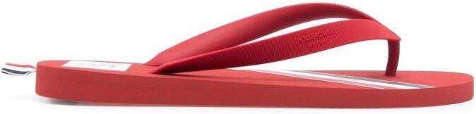 Thom Browne striped flip flops Red