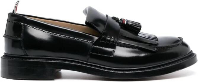 Thom Browne tassel kilt leather loafers Black