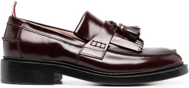 Thom Browne tassel-trim patent loafers Red