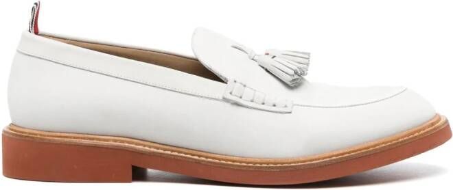 Thom Browne tasselled leather loafers White