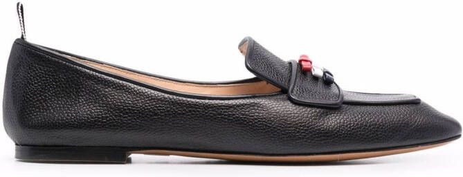 Thom Browne three-bow flat loafers Black