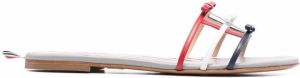 Thom Browne three-bow slide sandals White