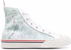 Thom Browne toile-print high-top sneakers Green