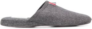 Thom Browne tonal 4-Bar flannel slippers Grey