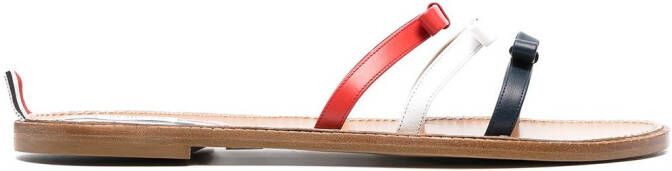 Thom Browne tricolour bow slide sandals Neutrals