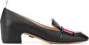 Thom Browne tricolour enamel strap loafers Black
