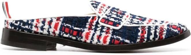 Thom Browne tweed chenille loafers Blue