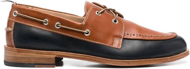 Thom Browne two-tone leather boat shoes