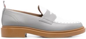 Thom Browne two-toned penny loafers Grey