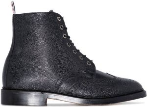 Thom Browne wingtip brogue boots Black