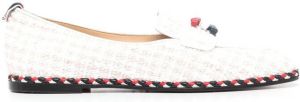Thom Browne woven-checked loafers White