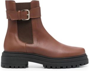 Tila March Celine leather Chelsea boots Brown