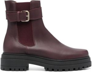 Tila March Celine leather Chelsea boots Red