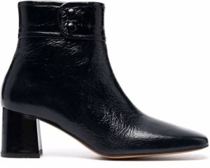 Tila March crinkle-leather ankle boots Blue
