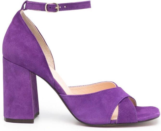 Tila March Gabrielle suede buckled sandals Purple