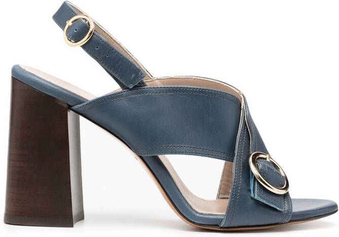 Tila March Galice leather slingback sandals Blue