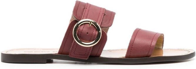 Tila March slip-on leather sandals Red