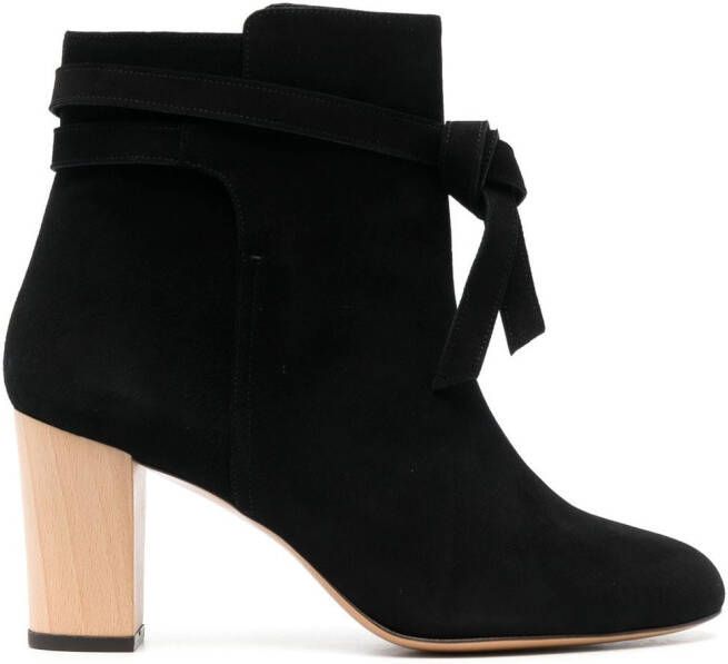 Tila March suede leather ankle boots Black