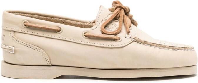 Timberland bow-detail leather boat shoes Neutrals