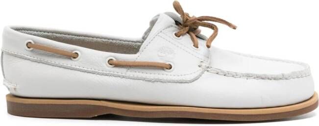 Timberland Classic leather boat shoes White
