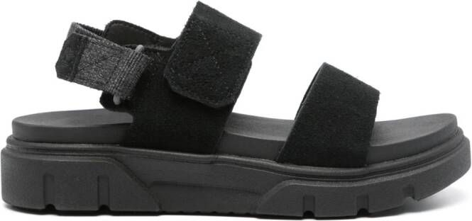 Timberland debossed-logo suede sandals Black