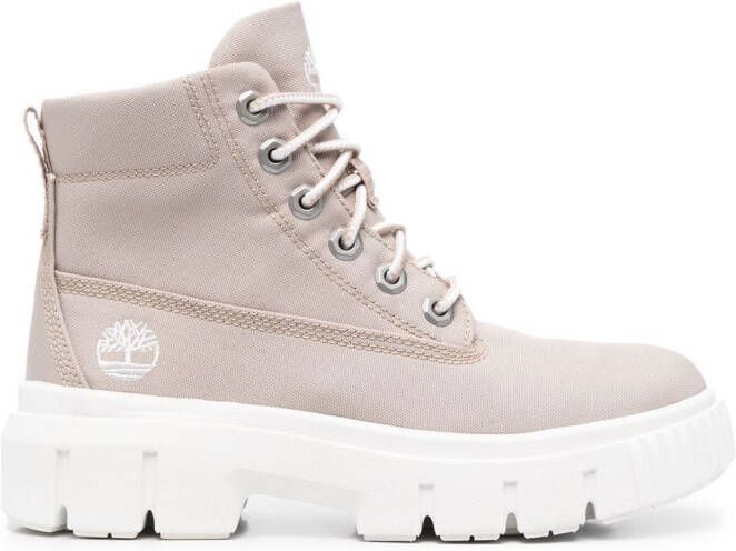 Timberland embroidered-logo ankle boots Neutrals