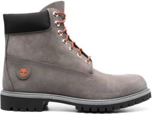 Timberland lace-up leather ankle boots Grey