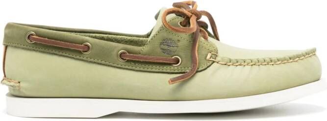 Timberland logo-debossed boat shoes Green