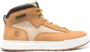 Timberland logo-detail lace-up high-top sneakers Brown