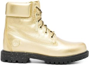 Timberland metallic-effect lace-up boots Yellow